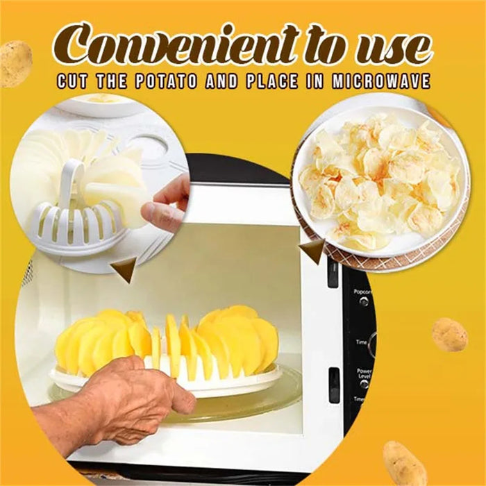Healthy Oil-Free Microwave Potato Chips Maker – DIY Crispy Snack with sauce Trays On Sale