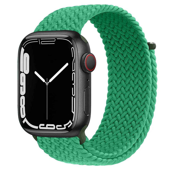 Green Braided Stretch Watch Band For Apple Watch 38mm, 40mm, 41mm, 42mm, 44mm, 45mm, 46mm, 49mm On Sale