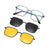 3 in 1 Lightweight Blue Frame Eyeglasses With Magnetic Clip Polarized Sunglasses Set On Sale