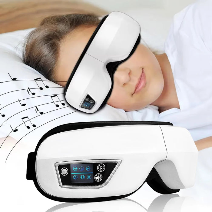 4D Smart Eye Hot Compress Airbag Massager With Bluetooth Music On Sale