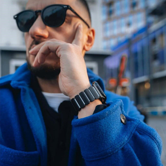 Luminous Magnetic Titanium-style Watch Band Compatible With Apple Watch Series On Sale