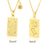 Gold Gemini Zodiac Sign Stainless Steel Pendant Necklace – Tarot Card Style Constellation Necklace for Women On Sale