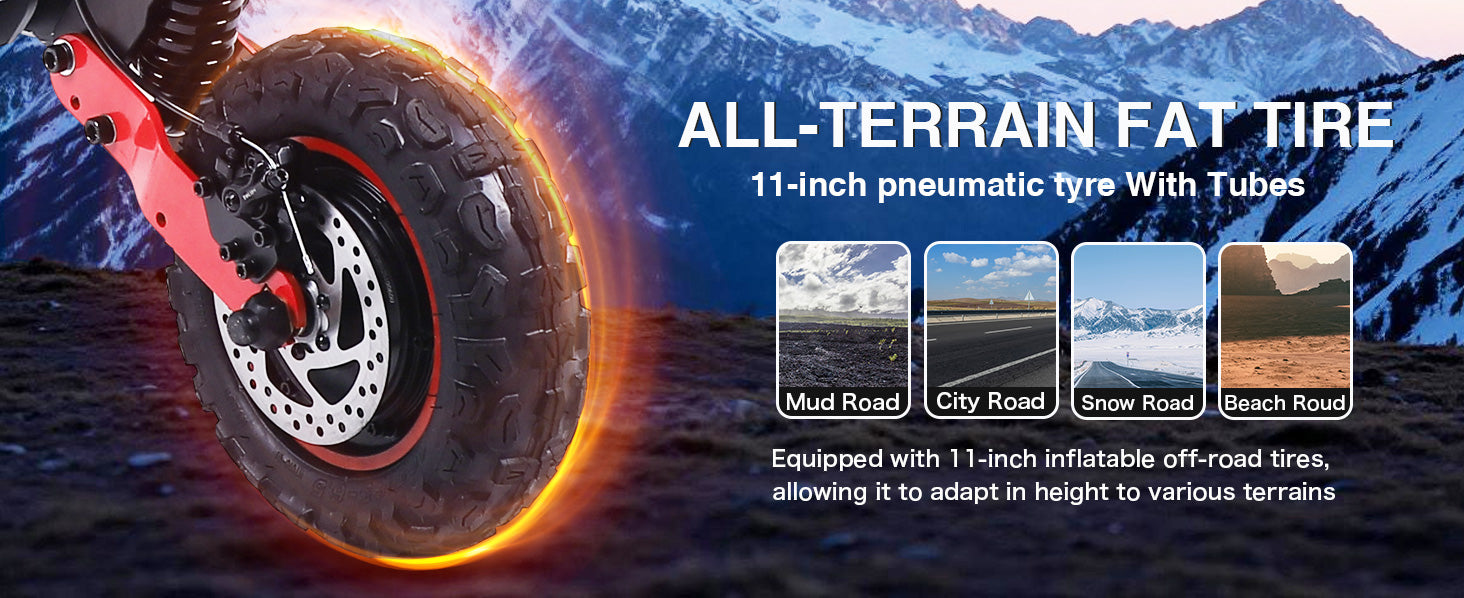H6 Master 2400W Dual Motor 37mph 48V 21AH 11'' Off Road Tires High-performance Foldable Electric Scooters For Adults On Sale