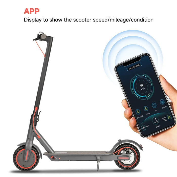 T-MAX Lightweight Foldable Long Range Electric Scooter 48V 10.5Ah 500W Motor with APP For Adults On Sale