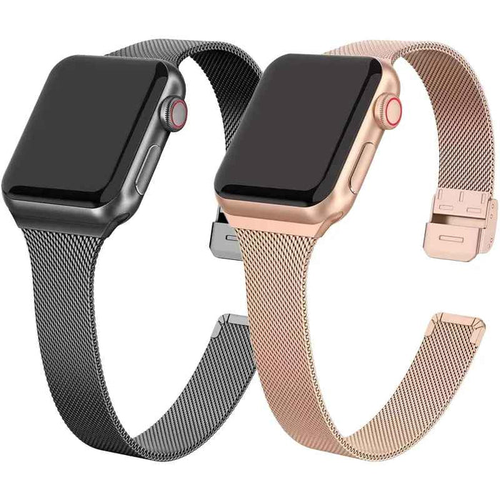 Slim Stainless Steel Mesh Adjustable Watch Band for Apple Watch Series 11, 10, 9, 8, 7, SE, 6, 5, 4, 3 and Ultra On Sale