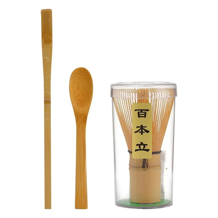 Traditional Japanese Ceremony Bamboo Matcha Green Tea Powder Whisk, Teaspoon, And Teapot Set On Sale