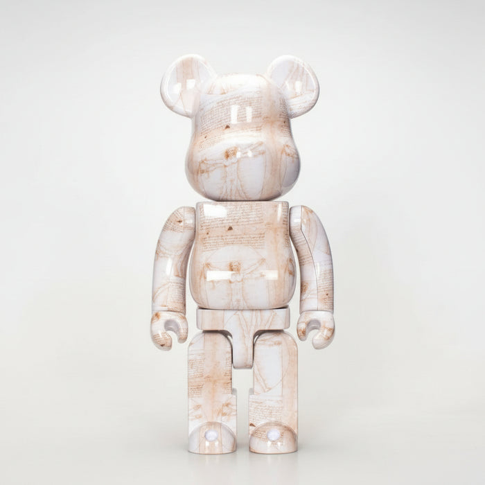 400% Leonardo da Vinci Bearbrick Series Vitruvian Man Body Bear Statuette Pop Art Decor Collection On Sale