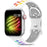 White Rainbow Athletic Sport Silicone Watch Band for Apple Watch On Sale