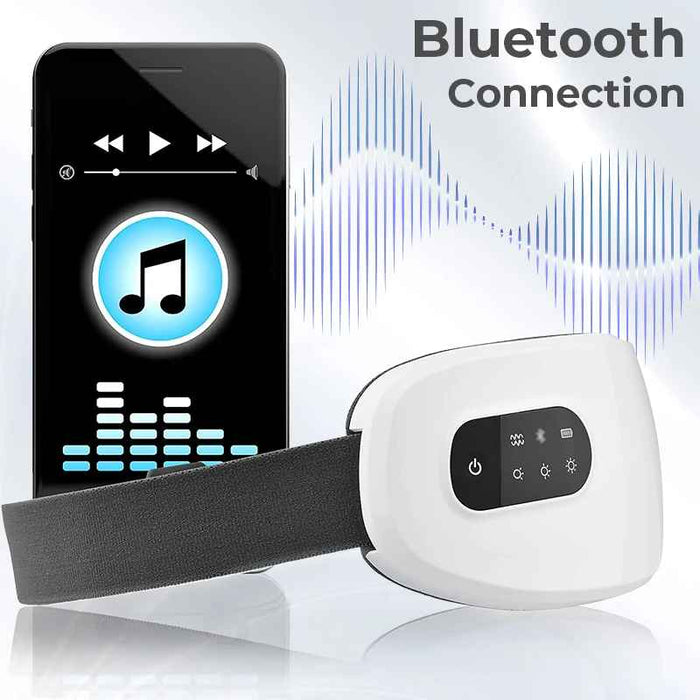 Foldable 4D Smart Eye Massager With Heat Compression Bluetooth Music Function On Sale