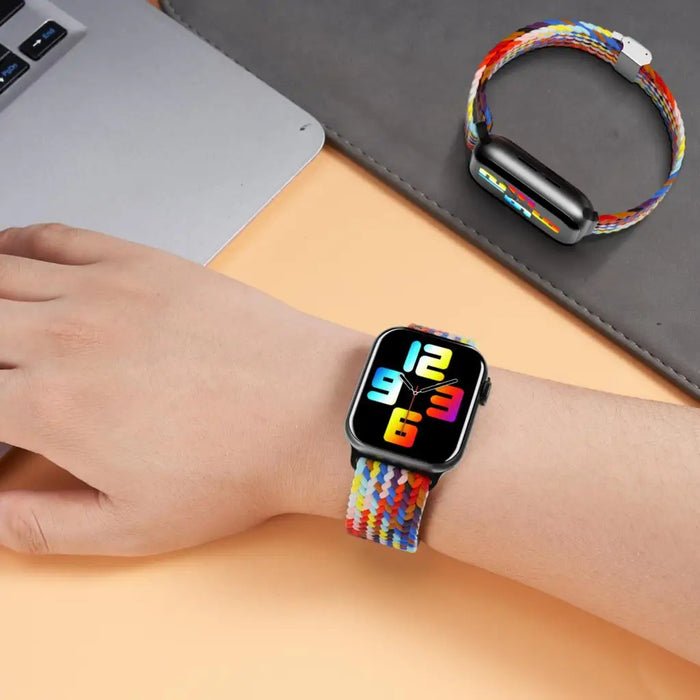 Stretchable Braided Loop Apple Watch Bracelet For iWatch Series Demo