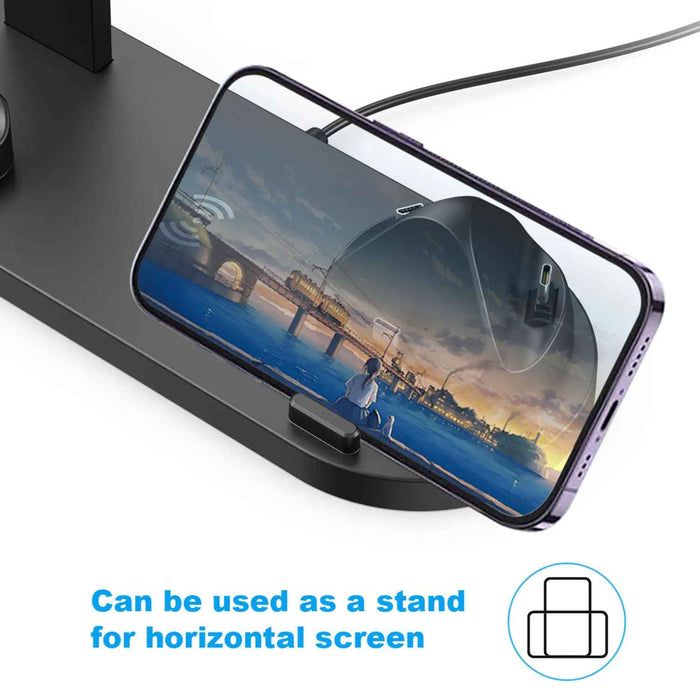 Qi-compatible Multi-device Wireless Charging Station With Smartphone, Smartwatch Holder and Earbud Charging Support On Sale
