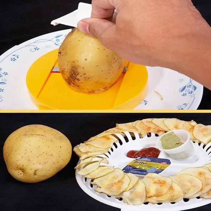 Healthy Oil-Free Microwave Potato Chips Maker – DIY Crispy Snack with sauce Trays On Sale