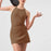 Chic Cross Back Sporty Tennis Dress In Brown On Sale