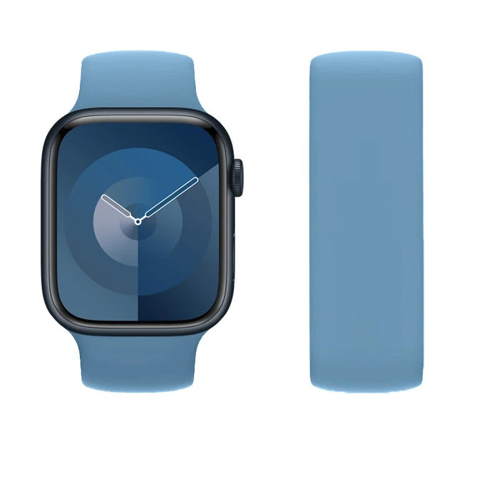 Northern Blue Solo Loop Silicone Watch Band For Apple Watch On Sale