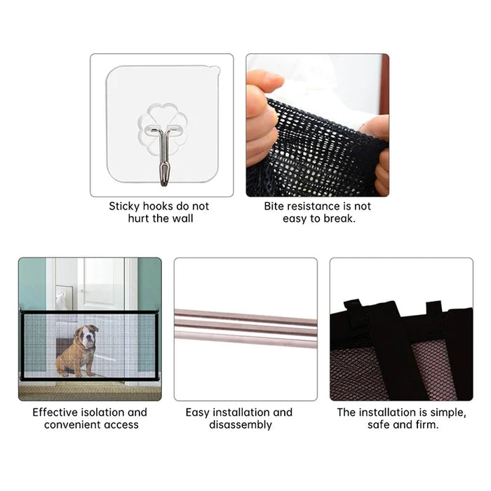 Easy Install Pet or Baby Expandable Nylon Mesh Safety Fence Gate On Sale