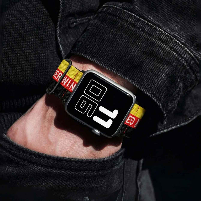 Germany flag soccer series nylon stretch adjustable watch band compatible with Apple Watch 38mm-49mm On Sale