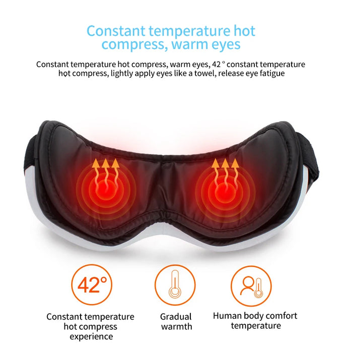 4D Smart Eye Hot Compress Airbag Massager With Bluetooth Music On Sale
