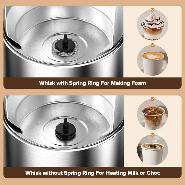 500ML Detachable Stainless Steel Milk Jug Automatic Electric Cafe Milk Frother For Hot or Cold Latte, Coffee, or Chocolate On Sale