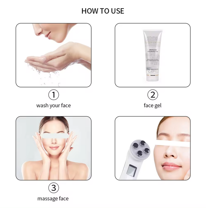 Ultrasonic LED Photon Facial Mesotherapy Electroporation RF Radio Frequency Massager Beauty Device On Sale