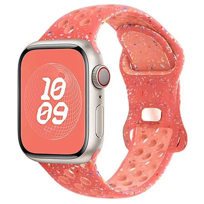 Orange Pink Athletic Sport Silicone Watch Band for Apple Watch On Sale