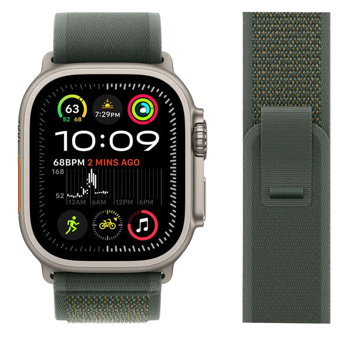 Green Titanium Trail Loop Watch Straps Collection For Apple Watch Series On Sale