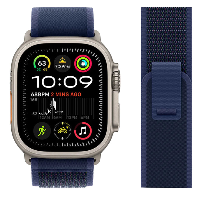 Blue Titanium Trail Loop Watch Straps Collection For Apple Watch Series On Sale