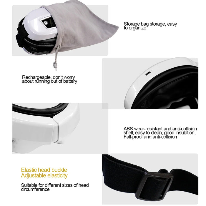 4D Smart Eye Hot Compress Airbag Massager With Bluetooth Music On Sale