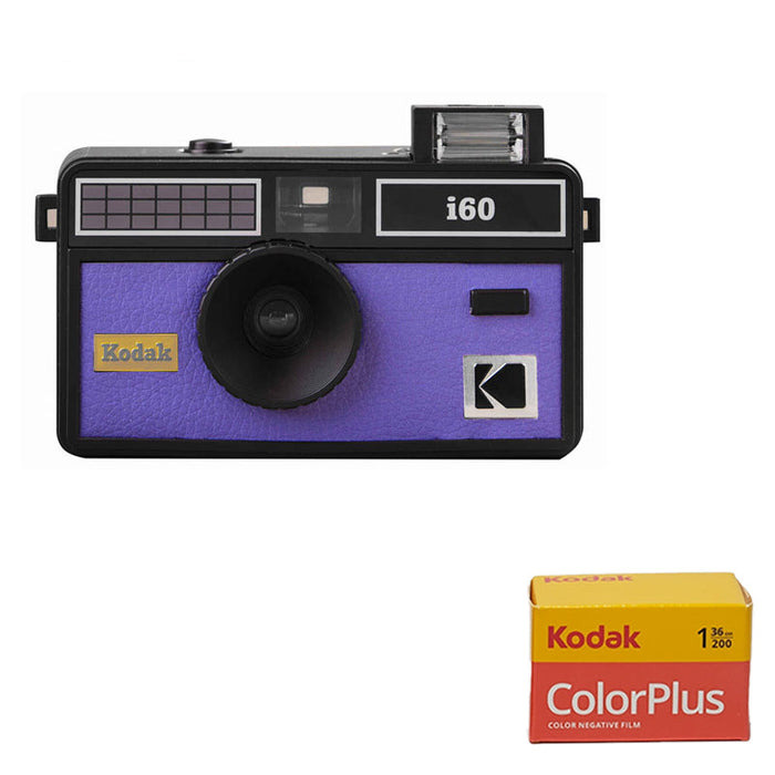 Purple Kodak i60 Reusable 35mm Film Camera Built in Flash and one Color Plus 200 Roll Film On Sale