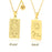 Gold Leo Zodiac Sign Stainless Steel Pendant Necklace – Tarot Card Style Constellation Necklace for Women On Sale