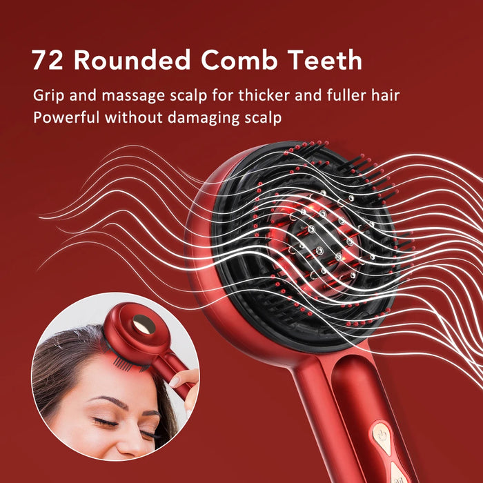 Red Light Scalp Massager Comb with Vibration and Serum Applicator – 3 Modes Rechargeable Hair Care Brush On Sale