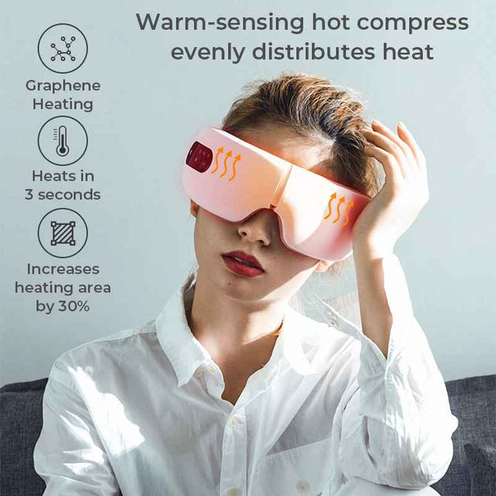 Foldable 4D Smart Eye Massager With Heat Compression Bluetooth Music Function On Sale
