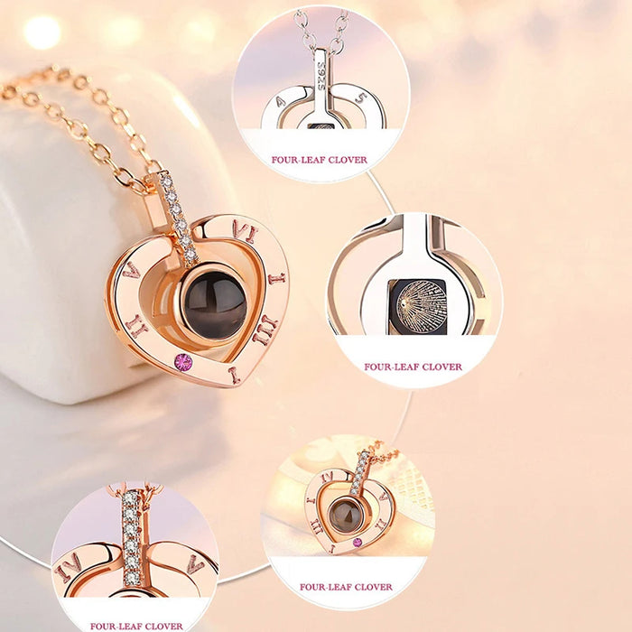 I Love You in 100 Languages Projection Necklace Pendant On Sale