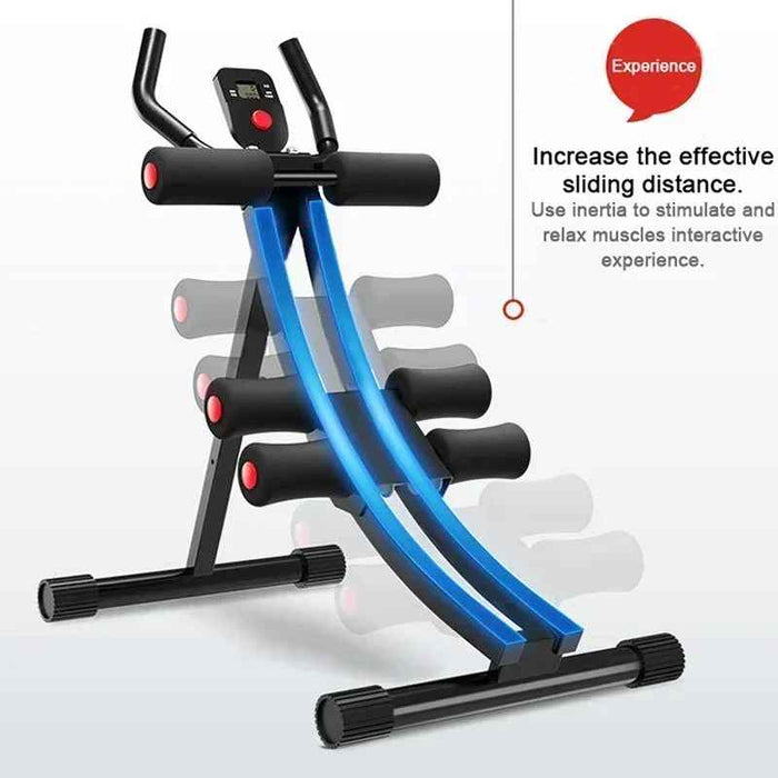 Height Adjustable Foldable Ab Exercise Machine with LCD Monitor, Single Track Core Trainer for Home Gym On Sale