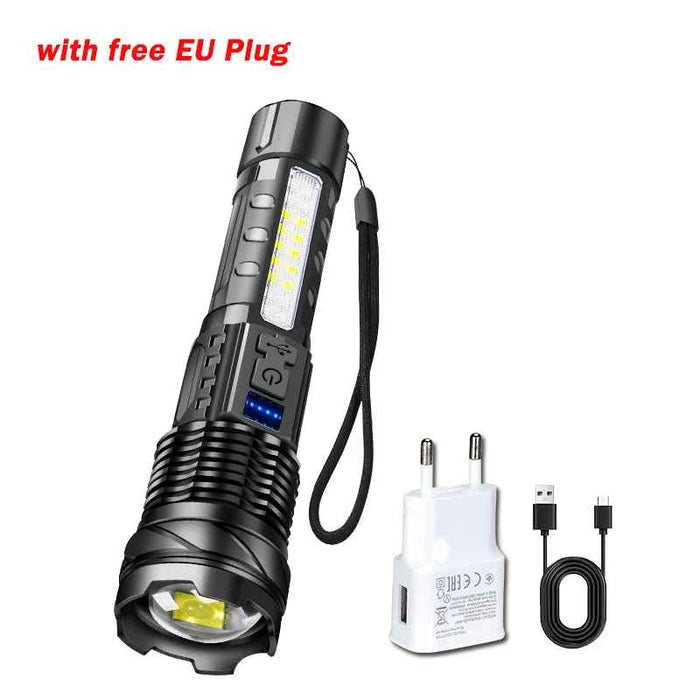 LED Zoomable Handheld Flashlight For Outdoors - Free EU Plug On Sale