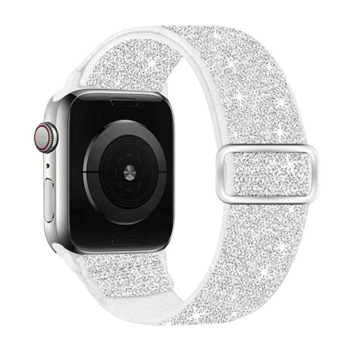 Silver Glitter Sparkle Nylon Strap for Apple Watch 38mm, 40mm, 41mm, 42mm, 44 mm, 45mm On Sale