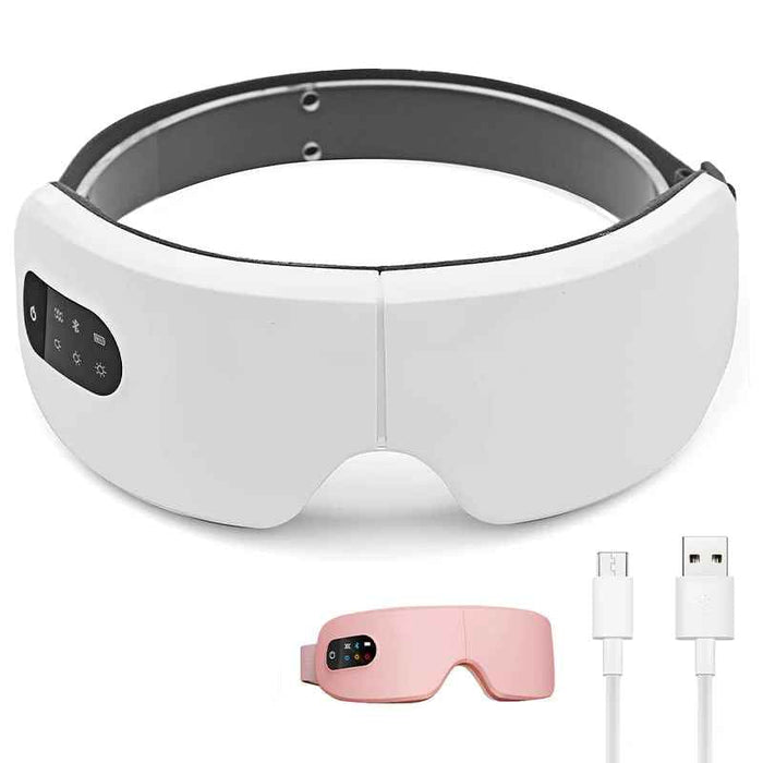 Foldable 4D Smart Eye Massager With Heat Compression Bluetooth Music Function On Sale