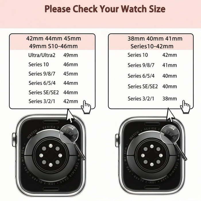 Size Chart For Apple iWatch Bands