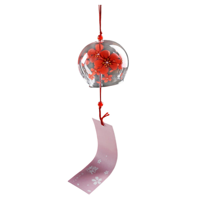 Red Cherry Flowers Handmade Glass Japanese Wind Chimes On Sale