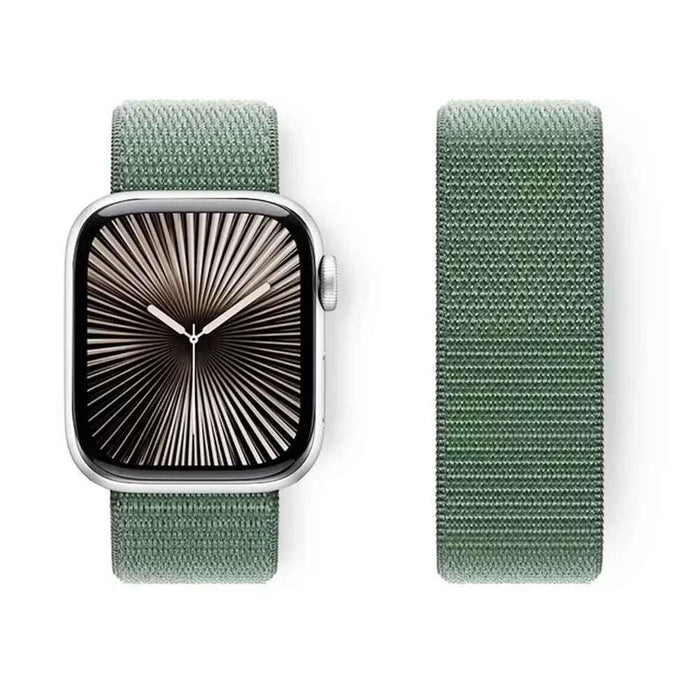 Agate Green Nylon Watch Straps Collection For Apple Watch 38mm, 40mm, 41mm, 42mm, 44mm, 46mm, 45mm, 49mm On Sale