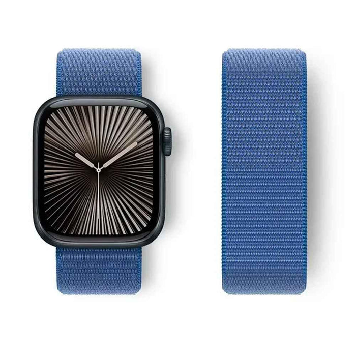 Ultramarine Blue Nylon Watch Straps Collection For Apple Watch 38mm, 40mm, 41mm, 42mm, 44mm, 46mm, 45mm, 49mm On Sale