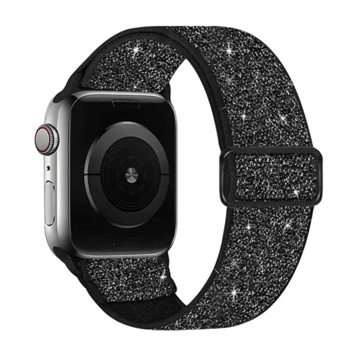 Black Glitter Sparkle Nylon Strap for Apple Watch 38mm, 40mm, 41mm, 42mm, 44 mm, 45mm On Sale