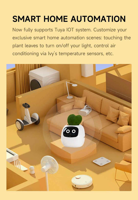Smart Indoor Plant Pot with Wi-Fi App Monitoring, LCD Expression Display & USB-C Rechargeable Planter On Sale