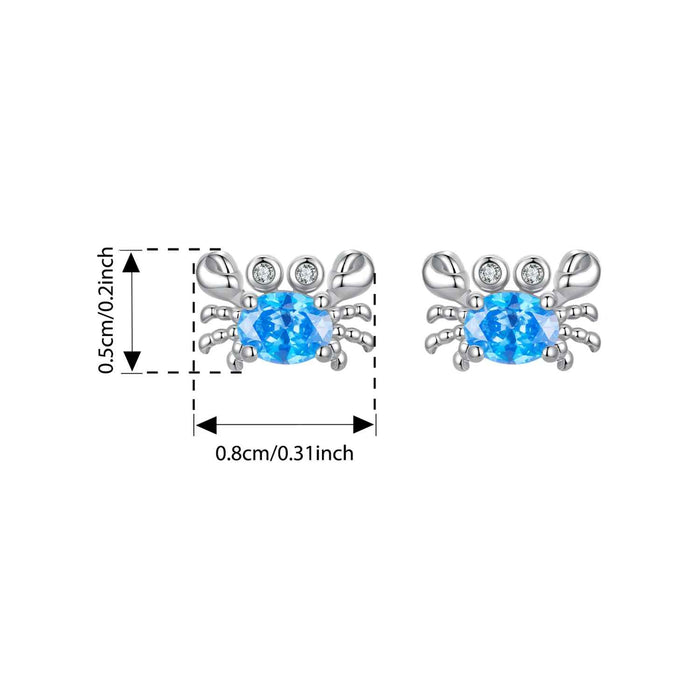 925 Sterling Silver Ocean Marine Life Theme Crab Stud Earrings Collection On Sale