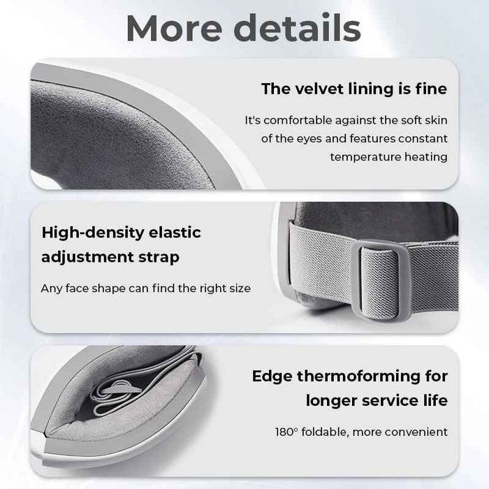 Foldable 4D Smart Eye Massager With Heat Compression Bluetooth Music Function On Sale