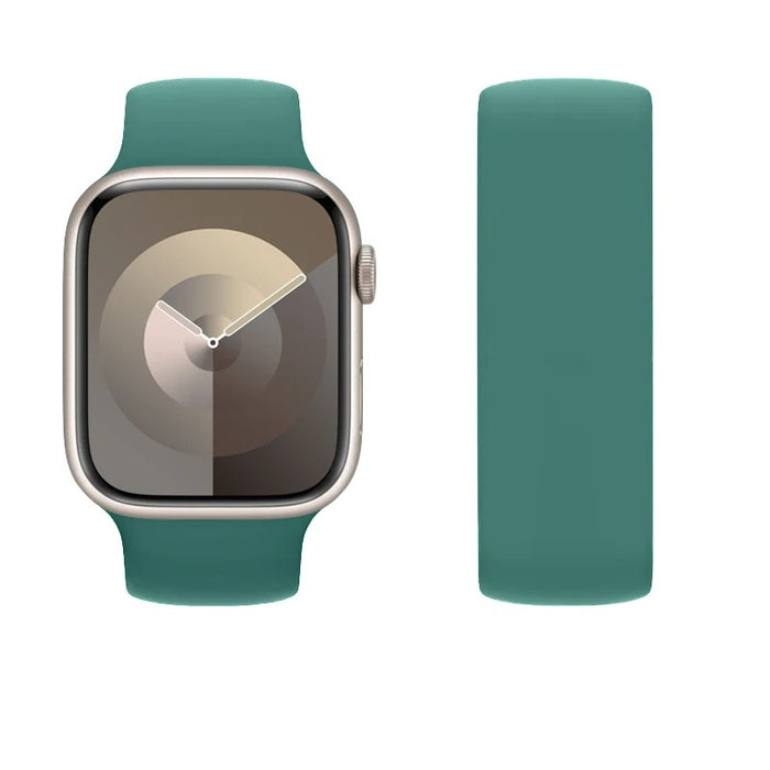 Pine Green Solo Loop Silicone Watch Band For Apple Watch On Sale
