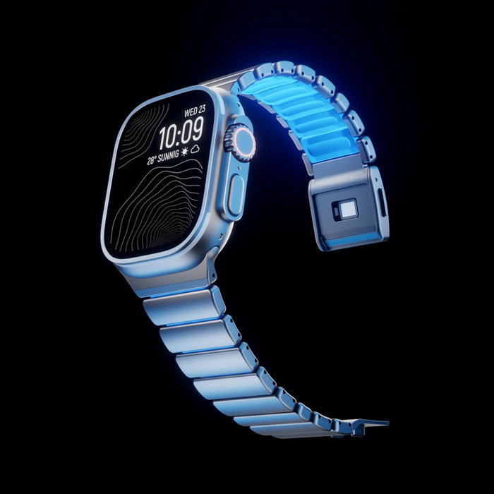 Titanium Luminous Magnetic Titanium-style Watch Band Compatible With Apple Watch Series On Sale