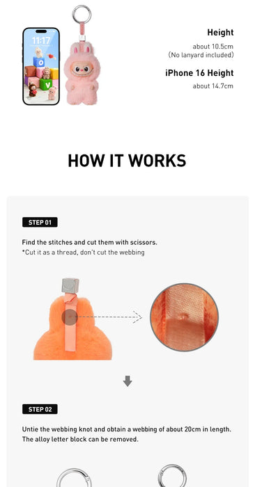 How It Works - Pin For Love Series Labubu Vinyl Plush Pendant Dolls Blind Box Collection