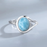 925 Silver Natural Larimar Stone Vintage Style Rings On Sale
