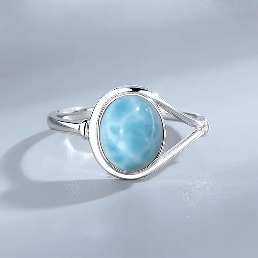 925 Silver Natural Larimar Stone Vintage Style Rings On Sale