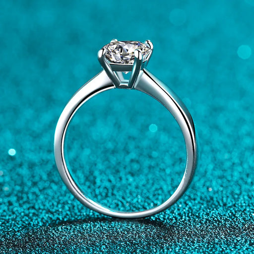 925 Sterling Silver 18K White Gold Plated Moissanite Diamond Rings On Sale